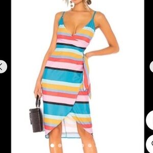Lovers and Friends Orchid Striped Wrap Dress
